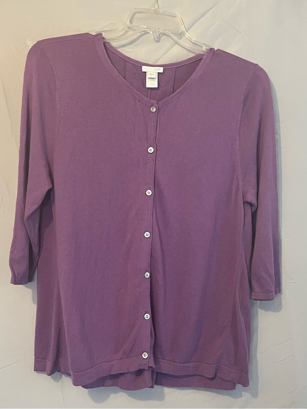 J. Jill Lavender-Purple Button Front Cardigan